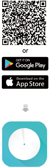 Scannen Sie den folgenden QR-Code oder rufen Sie Google Play oder den Apple App Store auf, um die Deco-App herunterzuladen