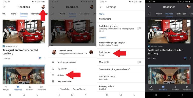 Image showing the white background and when in Dark Mode