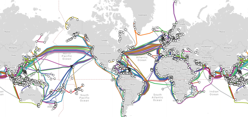 Onderzeese internetkabels, 97% van alle intercontinentale data wordt via deze kabels overgedragen